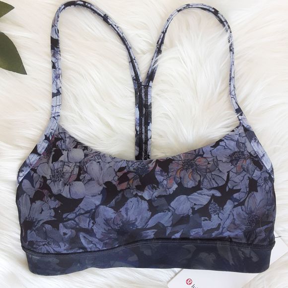 lululemon athletica Other - Lulemon Flow Y Nulu Bra Black Gray Floral Yoga Bra
